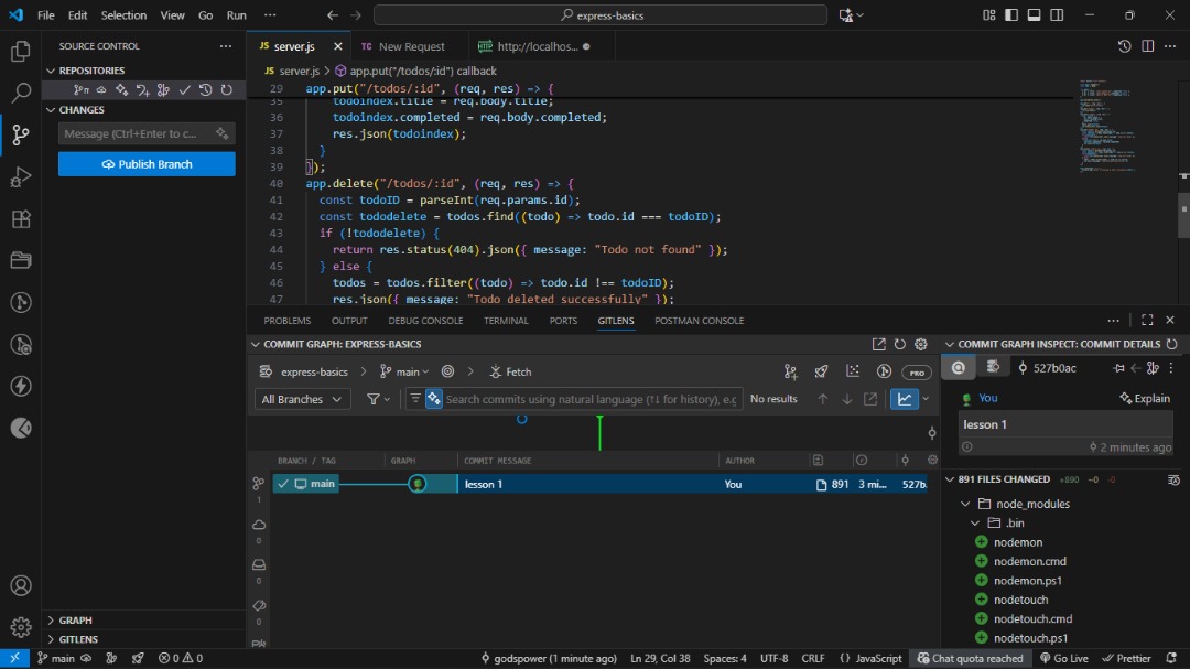 codewithjonah's tweet image. Revisiting Express.js and Sharpening My Skills
I’ve been revisiting Express.js to strengthen my backend skills. Going over routing, middleware, and RESTful APIs again has helped me solidify what I know while experimenting with new patterns.