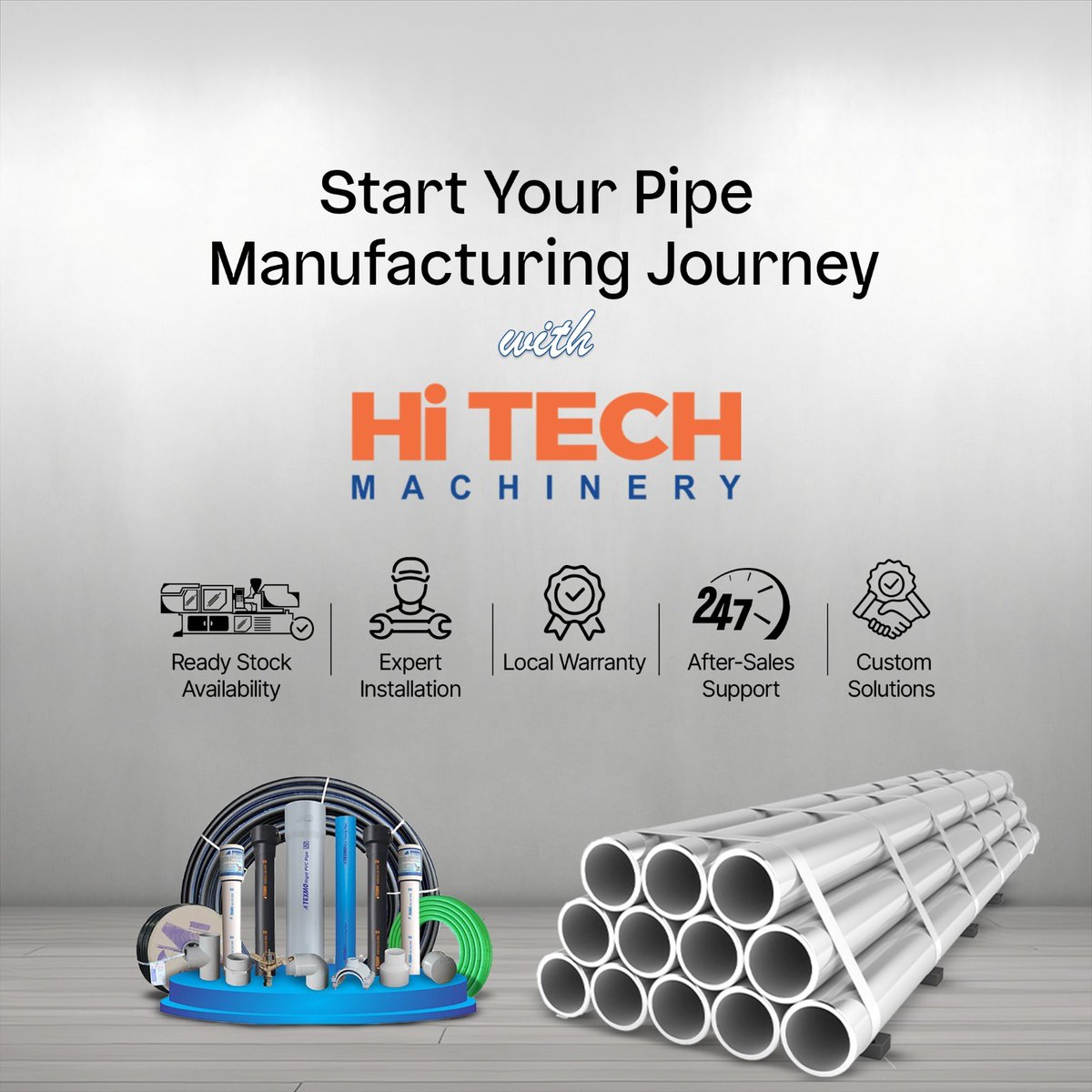 hitech_machine1's tweet image. 𝐇𝐨𝐰 𝐚𝐫𝐞 𝐏𝐕𝐂 𝐩𝐢𝐩𝐞𝐬 𝐦𝐚𝐝𝐞?

Melt → Shape → Cool → Pull → Cut.
𝐇𝐢𝐓𝐞𝐜𝐡 𝐌𝐚𝐜𝐡𝐢𝐧𝐞𝐫𝐲 delivers complete extrusion lines with full technical and after-sales support.

#HiTechMachinery #PipeExtrusion #PlasticsIndustry