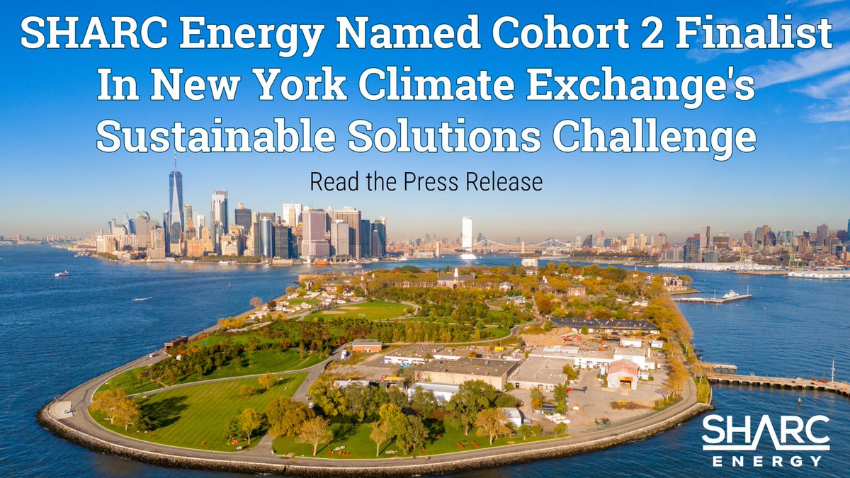 Big news! SHARC Energy's best-in-class WET equipment has been selected as a Cohort 2 Finalist in the inaugural Sustainable Solutions Challenge hosted by @The New York Climate Exchange 

READ MORE: zurl.co/YNT7D 

#WastewaterEnergy #pressrelease #WETsytems