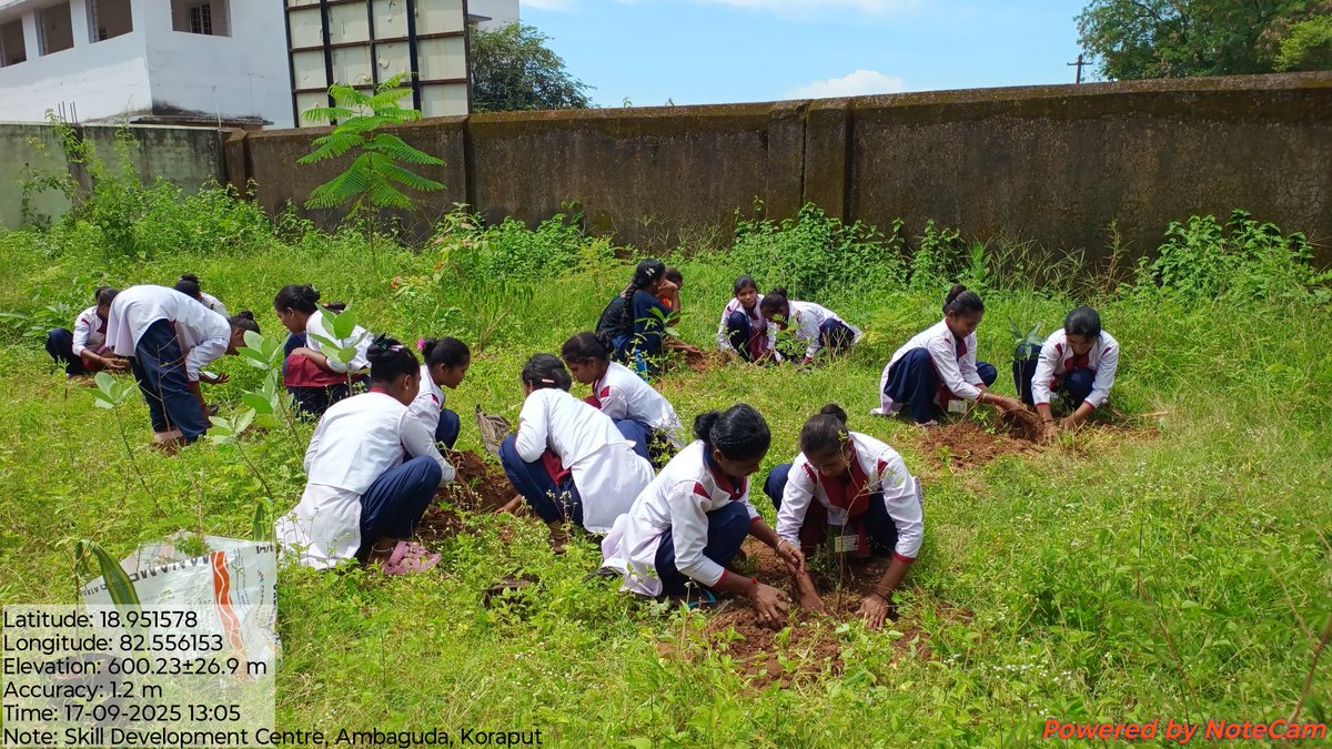 deexkoraput's tweet photo. "EPMKN 2.0 Odisha"
Plantation drive by the trainees at Skill Development Centre, Ambaguda, Koraput 
@CMO_Odisha @PMOIndia @GovernorOdisha  @ForestDeptt @IPR_Odisha  @SDTEOdisha @koraputdm @skilled_odisha
@ZP_Koraput @KoraputDfo
#EkPedMaaKeNaam #OdishaPlants75LakhTree https://t.co/VxdW695NQ3