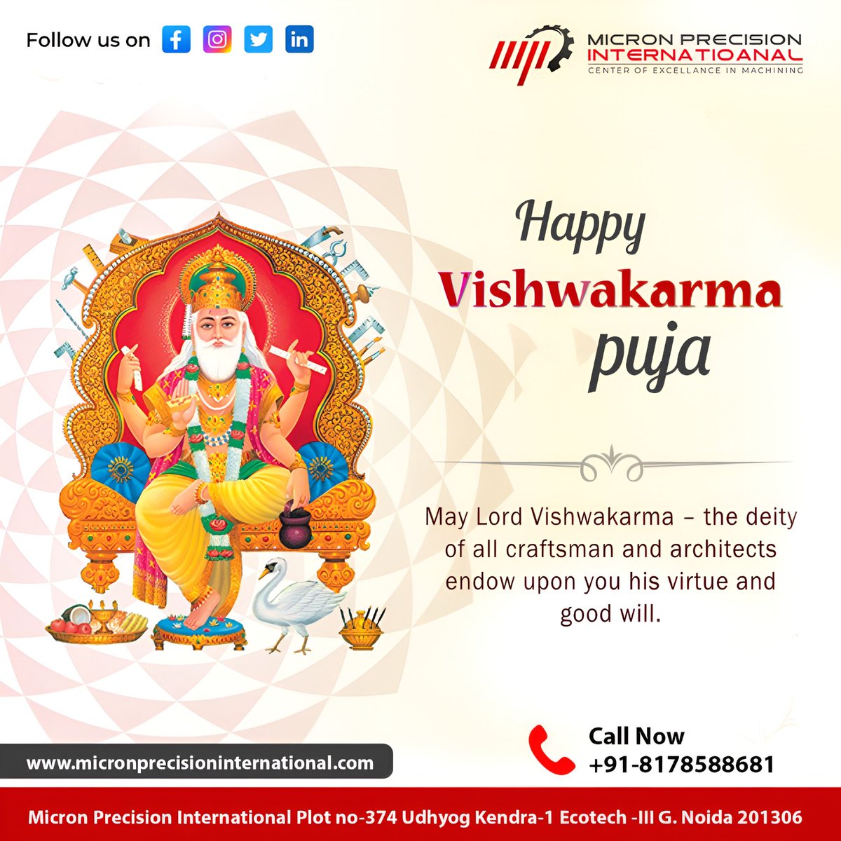 MicronP55's tweet photo. Happy Vishwakarma Puja! 🙏✨ May the divine architect bless your work with skill, creativity, and endless success. https://t.co/HZTcD3tiE1