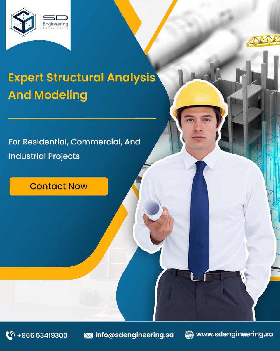 SD__Engineering's tweet image. Build with confidence! SD Engineering delivers expert structural analysis &amp;amp; modeling for safe, durable &amp;amp; efficient residential, commercial &amp;amp; industrial projects. 
sdengineering.sa

#StructuralEngineering #EngineeringDesign #ConstructionExperts #StructuralAnalysis