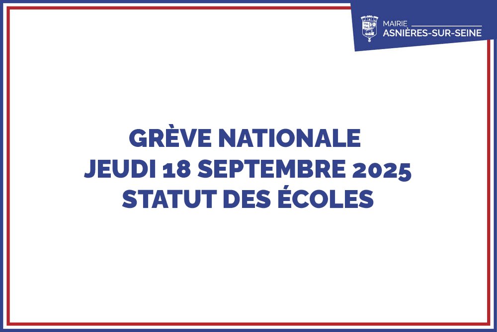 🔴𝗚𝗥𝗘̀𝗩𝗘 𝗡𝗔𝗧𝗜𝗢𝗡𝗔𝗟𝗘 𝗝𝗘𝗨𝗗𝗜 𝟭𝟴 𝗦𝗘𝗣𝗧𝗘𝗠𝗕𝗥𝗘 𝟮𝟬𝟮𝟱 - 𝗦𝗧𝗔𝗧𝗨𝗧 𝗗𝗘𝗦 𝗘́𝗖𝗢𝗟𝗘𝗦

En prévision de la journée de grève nationale 𝗱𝘂 𝗷𝗲𝘂𝗱𝗶 𝟭𝟴 𝘀𝗲𝗽𝘁𝗲𝗺𝗯𝗿𝗲 𝟮𝟬𝟮𝟱, le statut des écoles pour la journée du jeudi 18 septembre 2025 est à