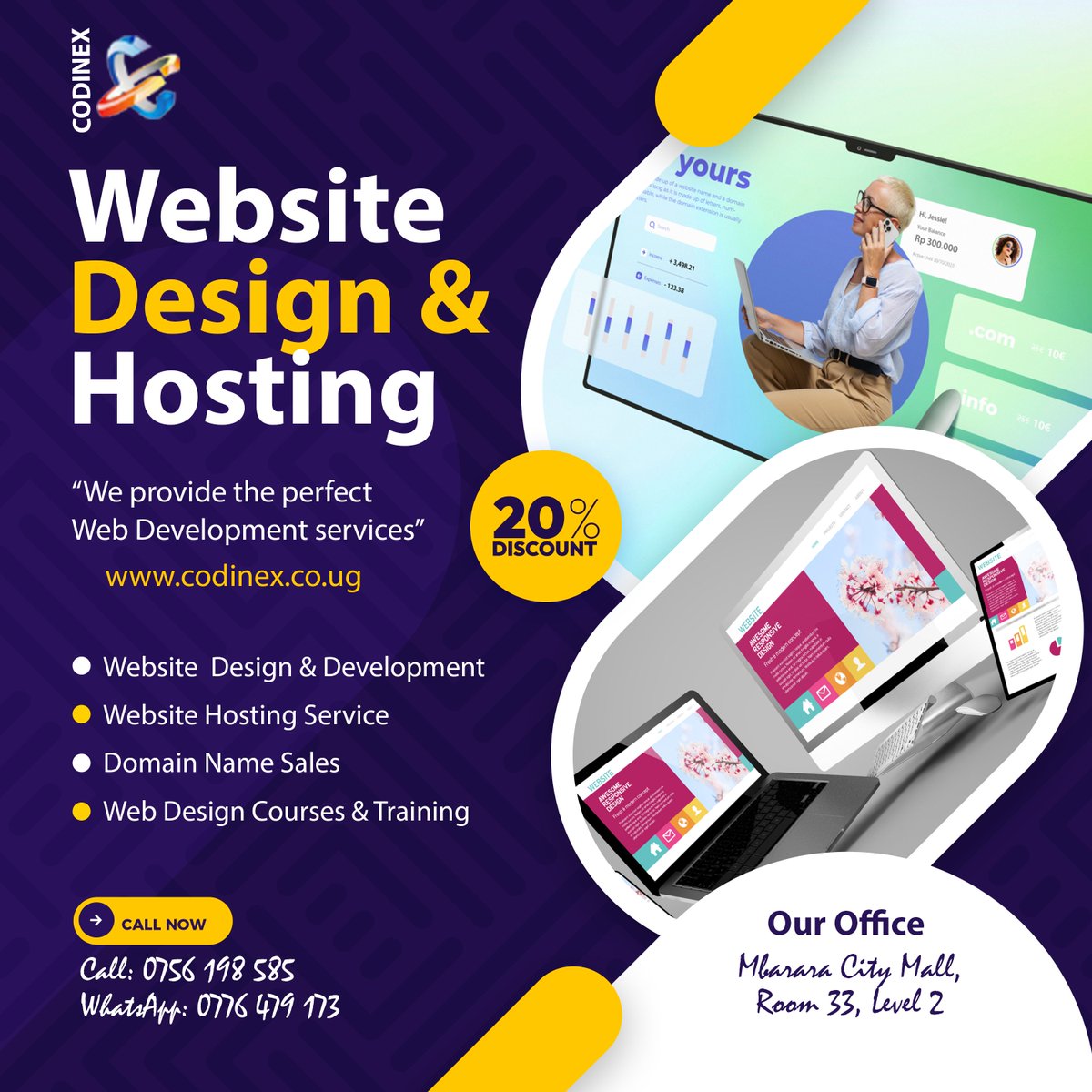 codinex_ug's tweet image. Let&apos;s build something amazing together!
✅ Professional web development to build your dream site.
✅ Domain names and reliable hosting to secure your digital home.
✅ Hands-on web dev training to master the skills yourself.
#WebDevelopment #WebDesign #DomainNames #WebHosting