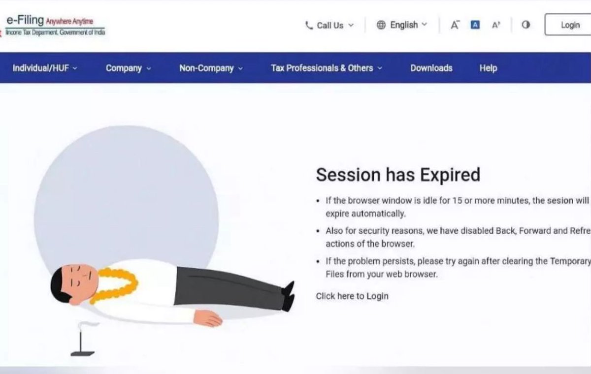 Is the session expired or something else? 🫣

#ITRfiling #ITR2025 #incometaxreturn #itreturns