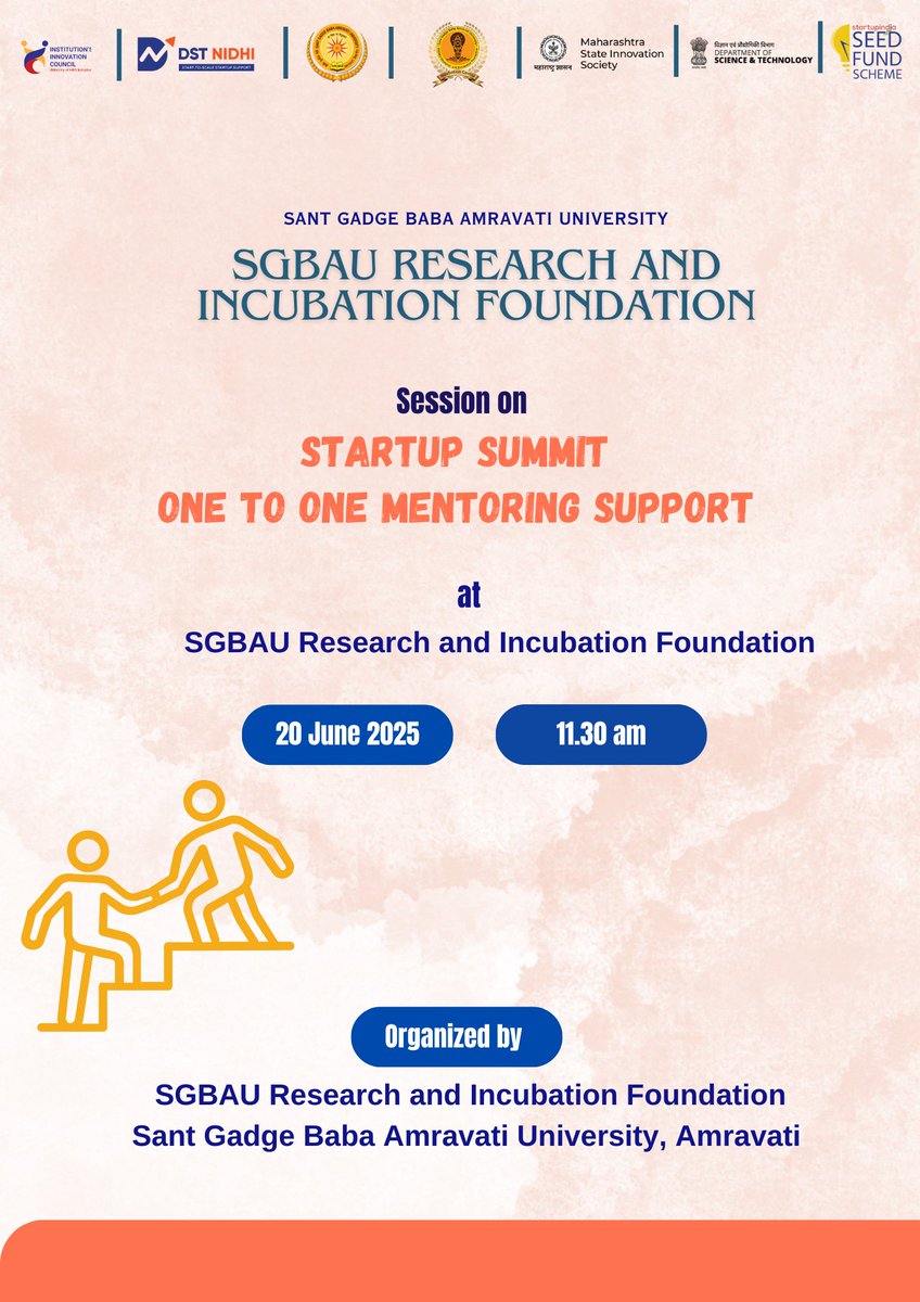 sherekar_swati's tweet photo. SGBAU Research and Incubation Foundation organized Startup Summit “One to One Mentoring Support” held on 20 June 2025 https://t.co/bsT4Ynibe9