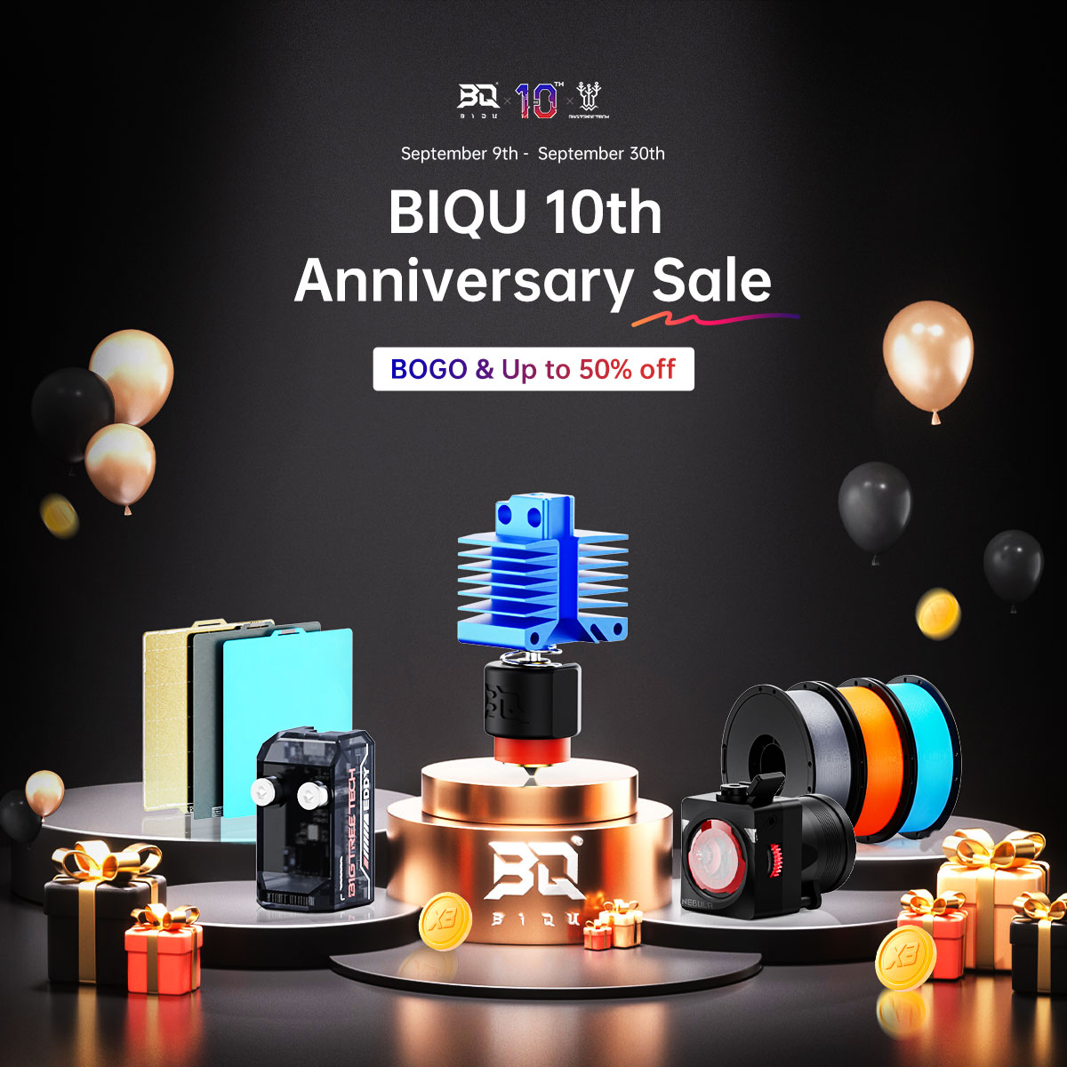 BigTreeTech's tweet image. 🎉 𝐂𝐄𝐋𝐄𝐁𝐑𝐀𝐓𝐈𝐍𝐆 𝟏𝟎 𝐘𝐄𝐀𝐑𝐒! 𝐓𝐡𝐞 𝐁𝐈𝐐𝐔 & 𝐁𝐈𝐆𝐓𝐑𝐄𝐄𝐓𝐄𝐂𝐇 𝐀𝐧𝐧𝐢𝐯𝐞𝐫𝐬𝐚𝐫𝐲 𝐒𝐚𝐥𝐞 𝐢𝐬 𝐈𝐍 𝐅𝐔𝐋𝐋 𝐒𝐖𝐈𝐍𝐆! 🎉
A decade of innovation calls for our biggest sale yet! Enjoy 𝐒𝐢𝐭𝐞𝐰𝐢𝐝𝐞 𝐃𝐢𝐬𝐜𝐨𝐮𝐧𝐭𝐬, 𝐃𝐨𝐮𝐛𝐥𝐞 𝐏𝐨𝐢𝐧𝐭𝐬 &…