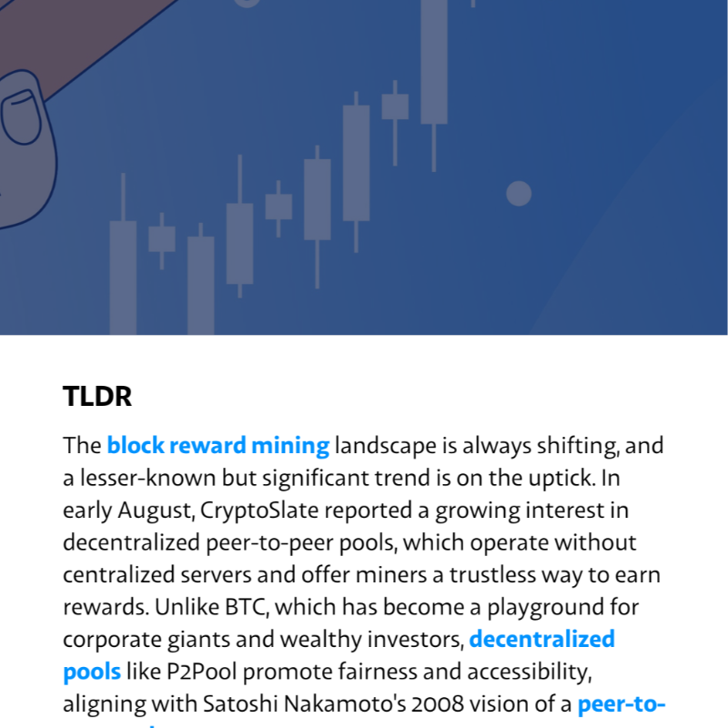 RealCoinGeek's tweet photo. More miners are shifting to peer-to-peer pools like #P2Pool, which offer a fair and trustless way to earn rewards. Paired with #BSV’s fast, cheap payments, this model makes digital currency accessible to everyone.

Learn more: https://t.co/soxyT6ntdp

#DecentralizedMining
