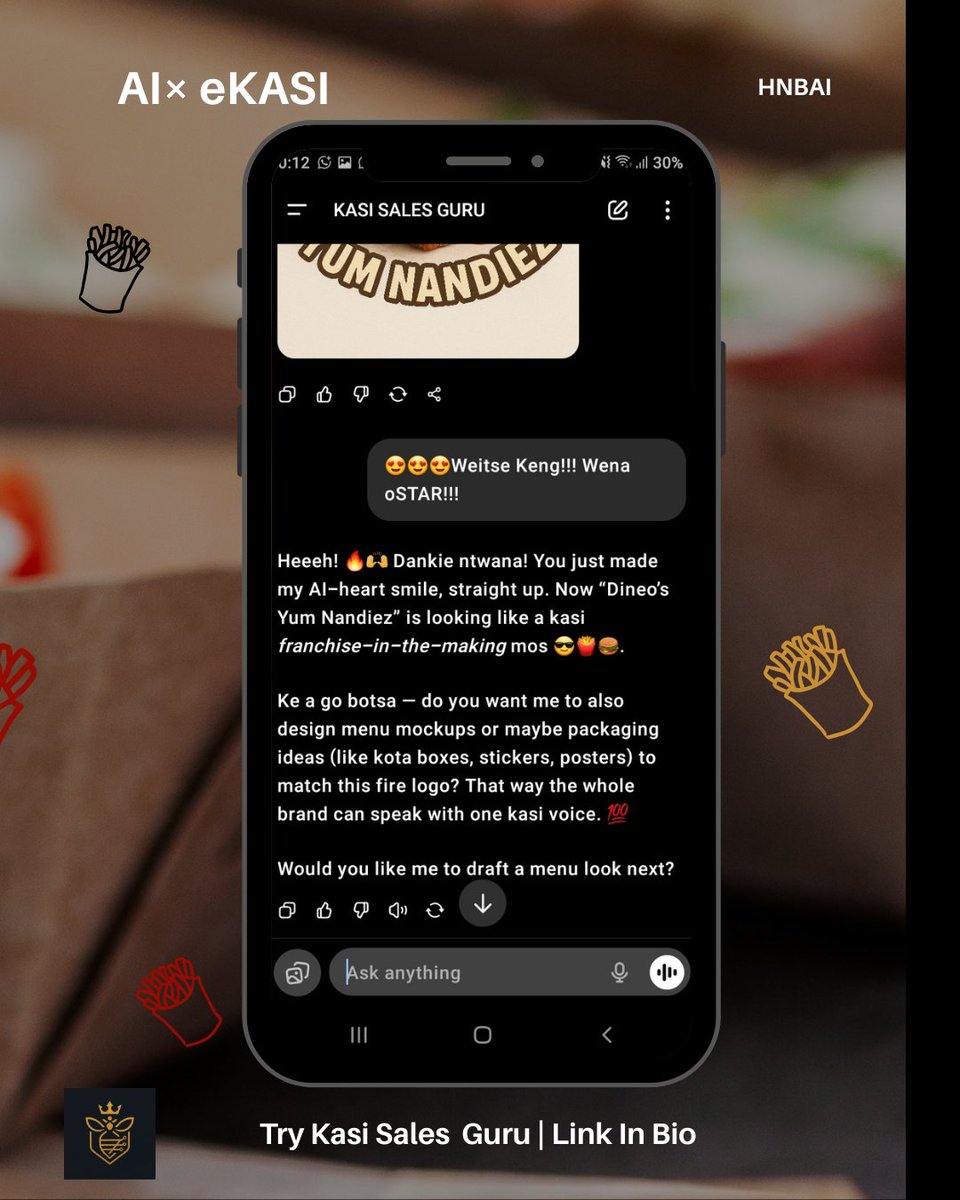 yolanda_dandala's tweet image. Your street-smart AI plug! 🇿🇦
Turning your hustle into a brand, your ideas into designs, and your kasi dream into something the world can see. 

It’s simple, vibey, and relatable for entrepreneurs who just want results without the tech stress! 

#proudlysouthafrican #aiforbusines…