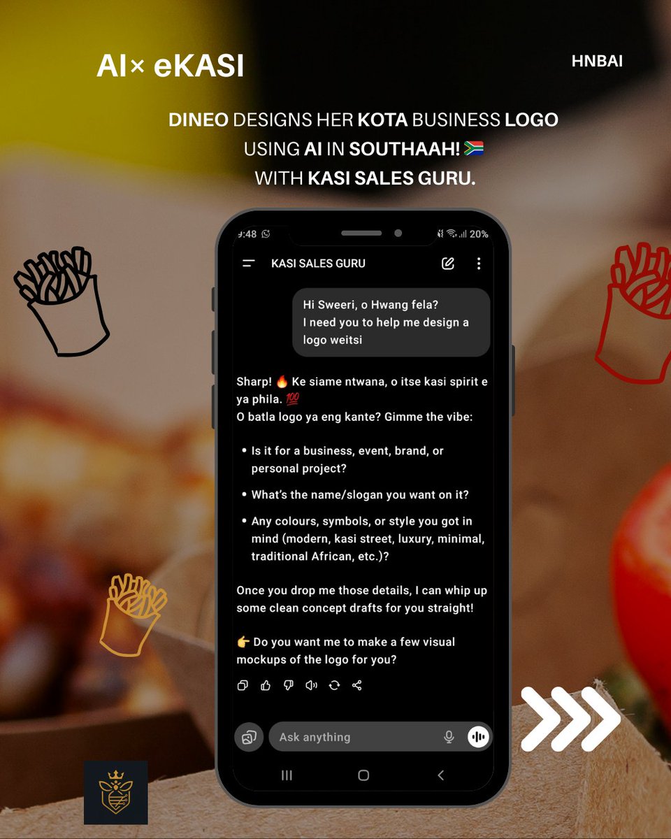 yolanda_dandala's tweet image. Your street-smart AI plug! 🇿🇦
Turning your hustle into a brand, your ideas into designs, and your kasi dream into something the world can see. 

It’s simple, vibey, and relatable for entrepreneurs who just want results without the tech stress! 

#proudlysouthafrican #aiforbusines…