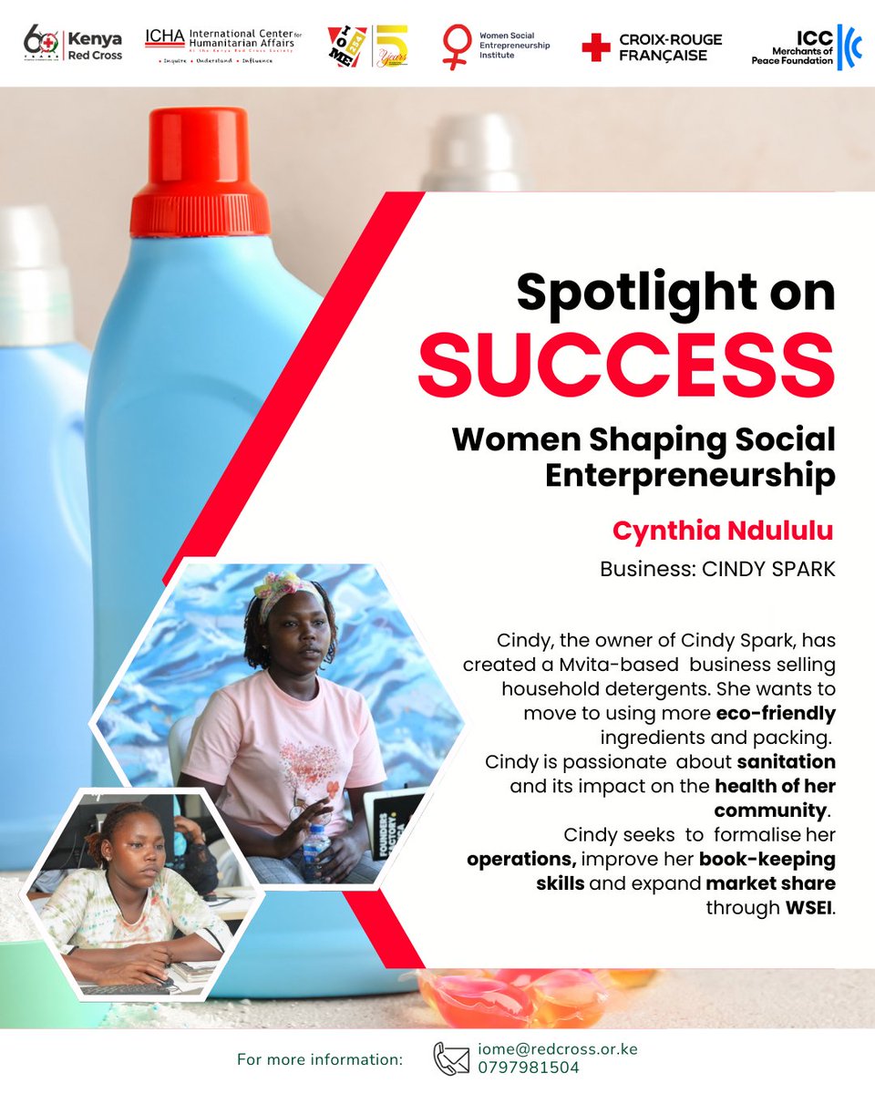 iome254's tweet image. 💧 Sanitation is health
Cindy is powering up Mvita with eco-friendly detergents through her business, Cindy Spark 🧴🌱
#WomenInBusiness #EcoClean #KRCSat60 #ICHA #IOMe254 #WSEI