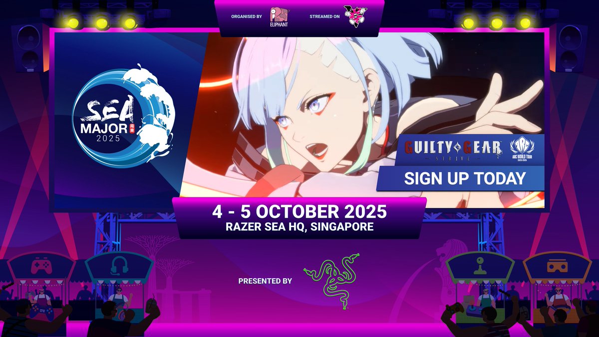 VersusVortex's tweet image. 🔥#SEAMajor2025 sign ups for #GGST are OPEN!

Throw down with the best at the @Razer SEA HQ, Oct 4–5 and lay claim to 100 pts for the #AWT2025 

⚙️ Think no further — register NOW: start.gg/seam2025

@ASWesports