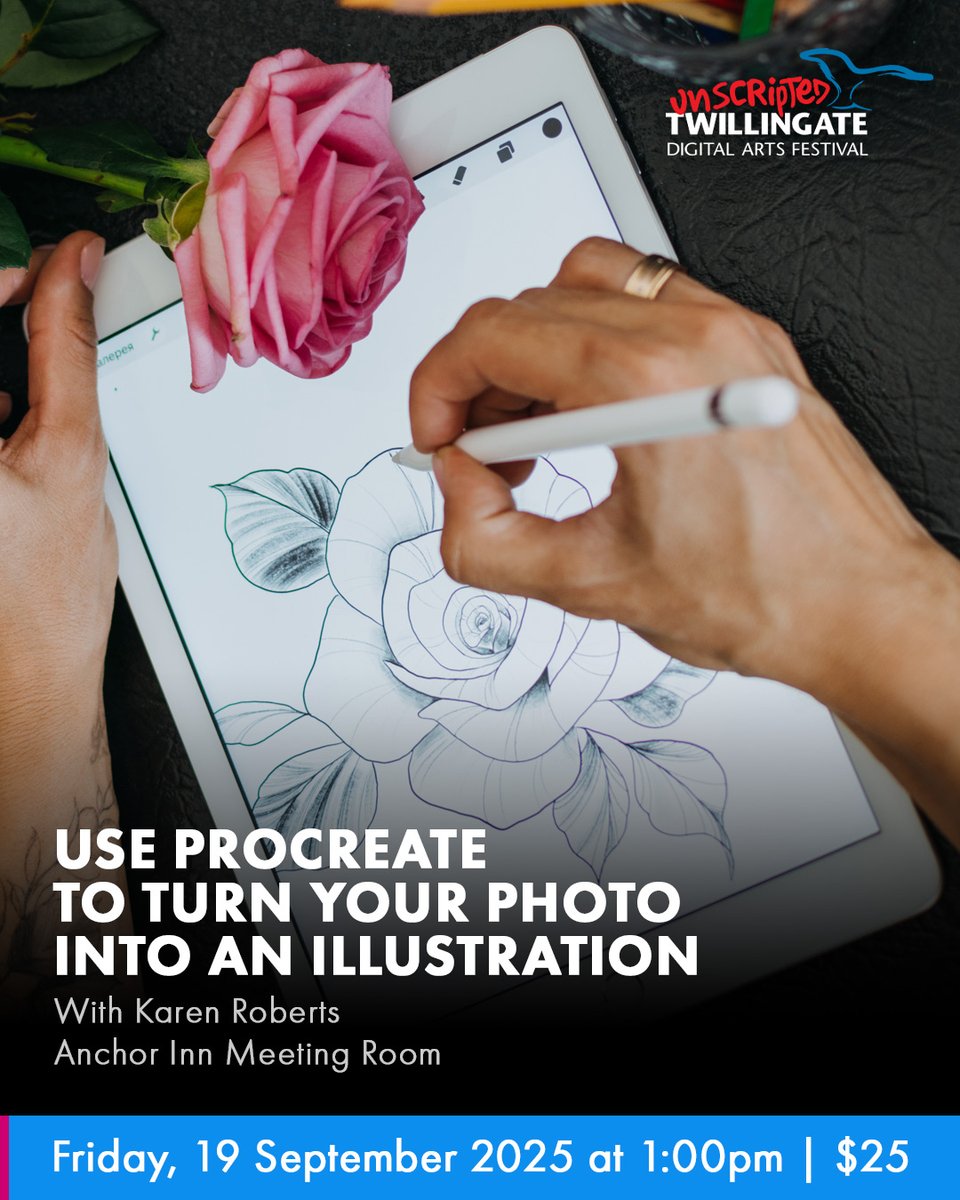 UnscriptedF's tweet image. Learn. Create. Capture. ✨

Join our workshops that spark creativity: Record Your Family History, turn photos into art with Procreate, and explore the future with 3D Printing. 

Spaces are limited — register now: unscriptedfestival.com/schedule/

#Unscripted2025