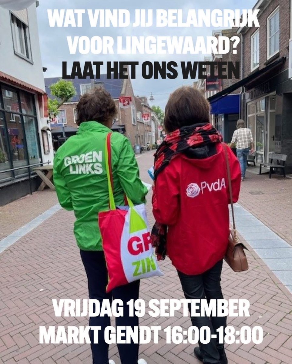 Vrijdag gaan wij weer in gesprek met inwoners. Dit keer in Gendt.
Zien we jou ook?

<a href="/PvdALingewaard/">PvdA Lingewaard</a>
