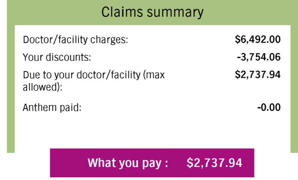 They take an enormous chunk of every paycheck just to have insurance. The insurance doesn’t actually pay for anything until you shell out thousands of your own additional cash. 

Then they pretend to give you a “discount” so it looks like the insurance is worth it.