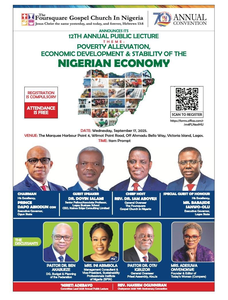 FoursquareNigr's tweet image. Today is the day for the 12th Annual Public Lecture of the Foursquare Gospel Church in Nigeria

All roads lead to The Marquee, Harbour Point, Victoria Island, Lagos. 

Hope you are on your way already? All participants are expected to be seated before 10:45am.