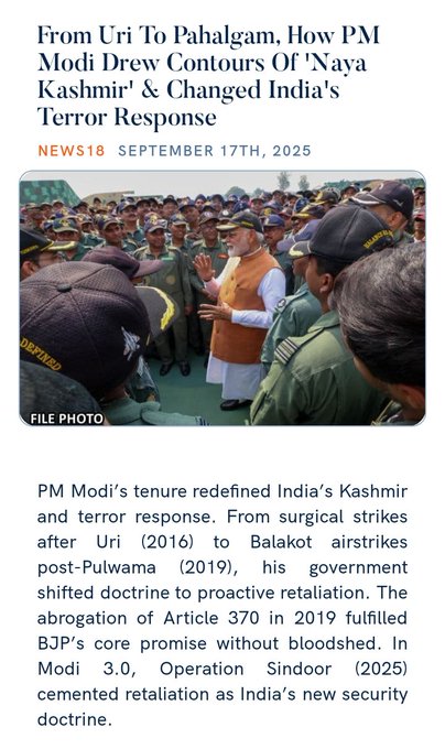 AqsaW99808's tweet image. From Uri to Pahalgam, PM Modi has redrawn the map of courage &amp;amp; resilience in Kashmir. 
#NayaKashmir isn’t just development - it’s a clear message: terror has no space, peace and progress will always prevail.
#KashmirRejectsTerror #kashmirrising 

@Shehla_Rashid @AskAnshul