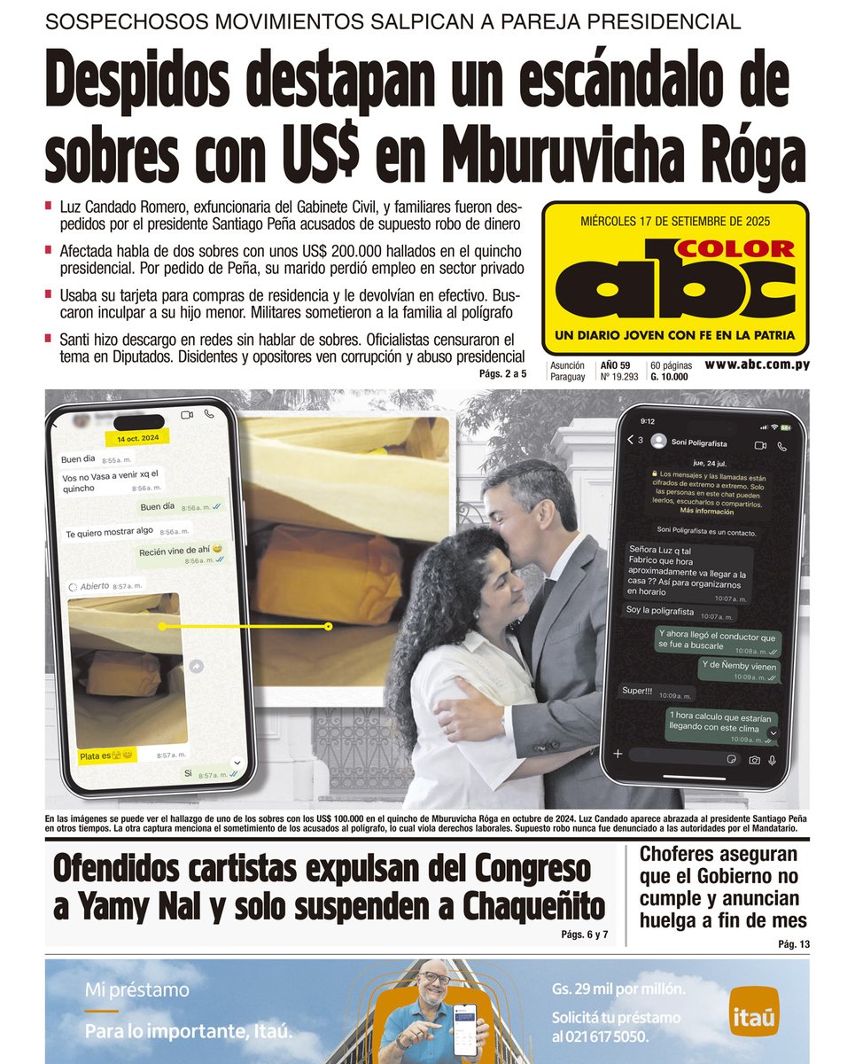 ABCDigital's tweet image. ¡BUEN DÍA!🌞

Estos son los títulos más resaltantes de la jornada.

Hoy, con tu #ABCColor tenés el suplemento #ABCNegocios.

💰 Adquirí tu edición impresa por G. 10.000.

📲 abc.com.py