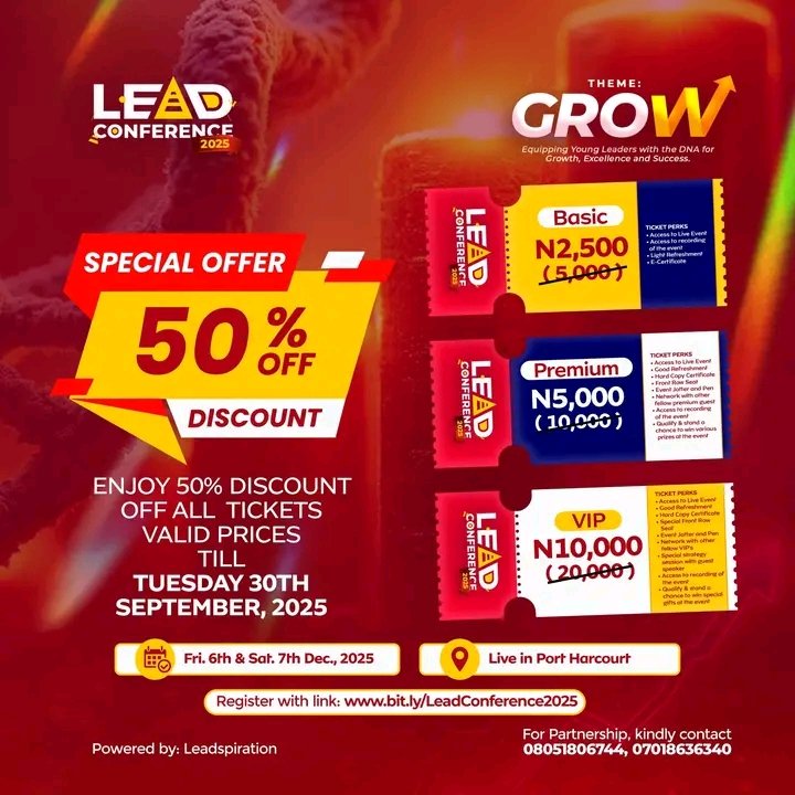 leadspiration's tweet image. 🔥🤭🥱Special Offer!

Take advantage of our 50% Ticket Discount for LEAD Conference 2025.

You can't wait to grow? 
Get your tickets right on time.

Registration link is in the comments section.

#leadspiration #LEADConference #TicketDiscount #bonus #awoof #priceslash
