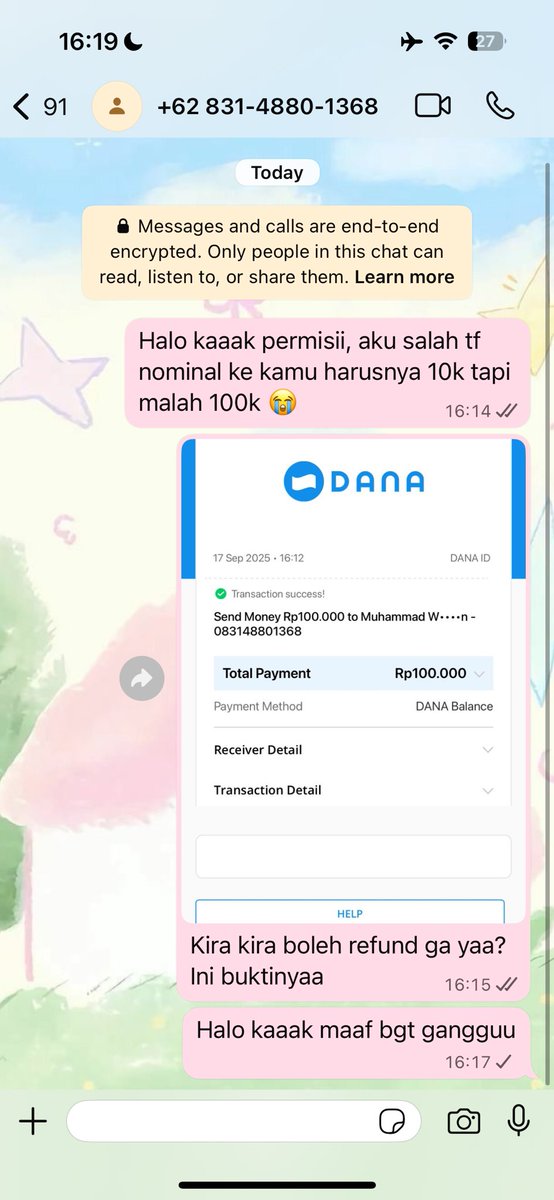 Help rt / repost boleh?

Aku ada salah tf ke dana nomor 083148801368 atas nama Muhammad Wildan. Harusnya aku transfer 10k saja, tp karena lagi ga fokus (my bad) kepencet 100k. Aku udah coba chat dia di dua wa, dan diblock. Hati hati sama nomor ini ya. 

#zonauang