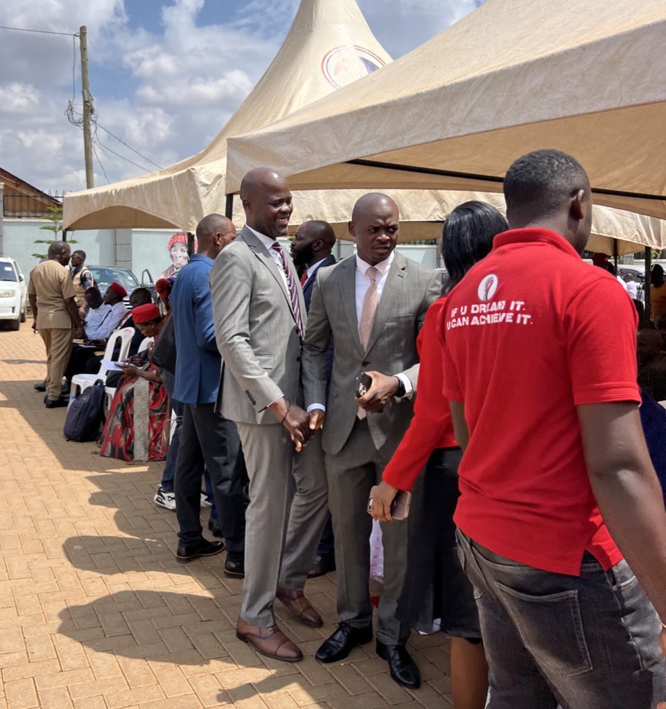 Pliam_'s tweet photo. Hon @EvansKanyike addressing the media shortly after the vetting today at the party headquarters ahead. https://t.co/8agEfbcmXg