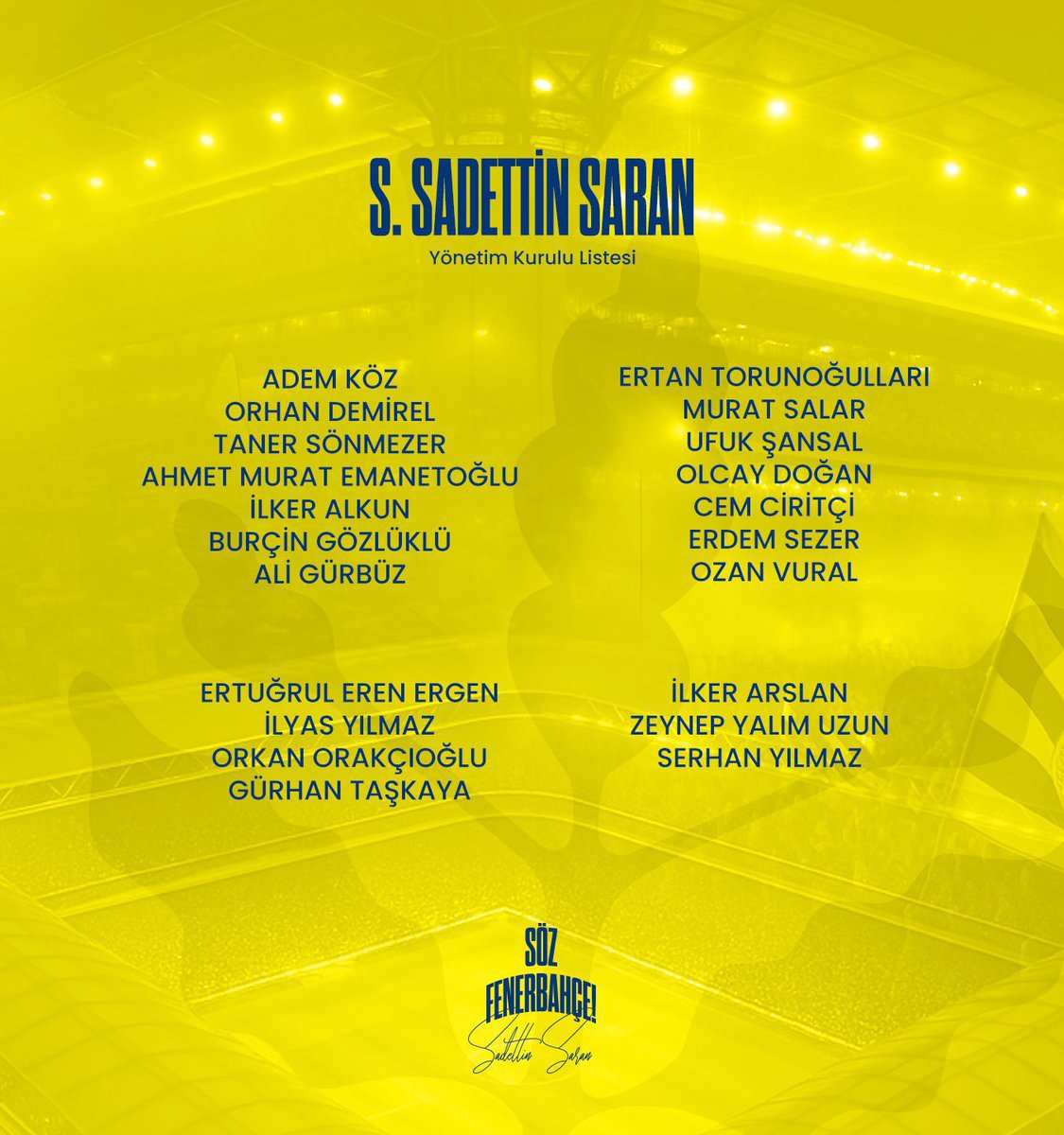 Bu liste için ölüp bitmiyoruz!!!!Ama şunu kimse unutmasın bu kongre şeçme değil mevcut olan yönetimi gönderme seçimidir!!!!
#Fenerbahçe #şeçim #alikoçistifa