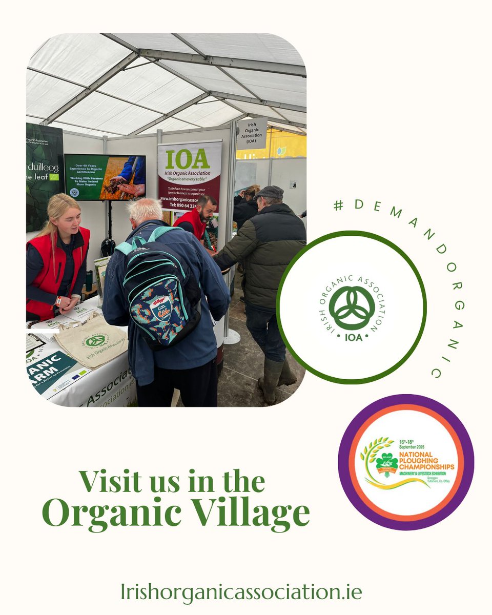 IrishOrganicA's tweet photo. The Irish Organic Association is @NPAIE - the National Ploughing Championships this week located in the Organic Village📍Block 2, Row 11, Stand 234

Stop by to speak to a member of our friendly team about converting to organic farming or to say hello 👋 https://t.co/LxUAnWGRM2