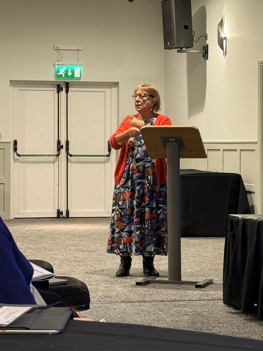 Professor Jane Sandall presenting on midwifery continuity of carer• ‘Significant increase in breast as first feed. Significant reduction in risk of stillbirth in Black women who are placed on MCOC pathway compared to Black women receiving standard care’.