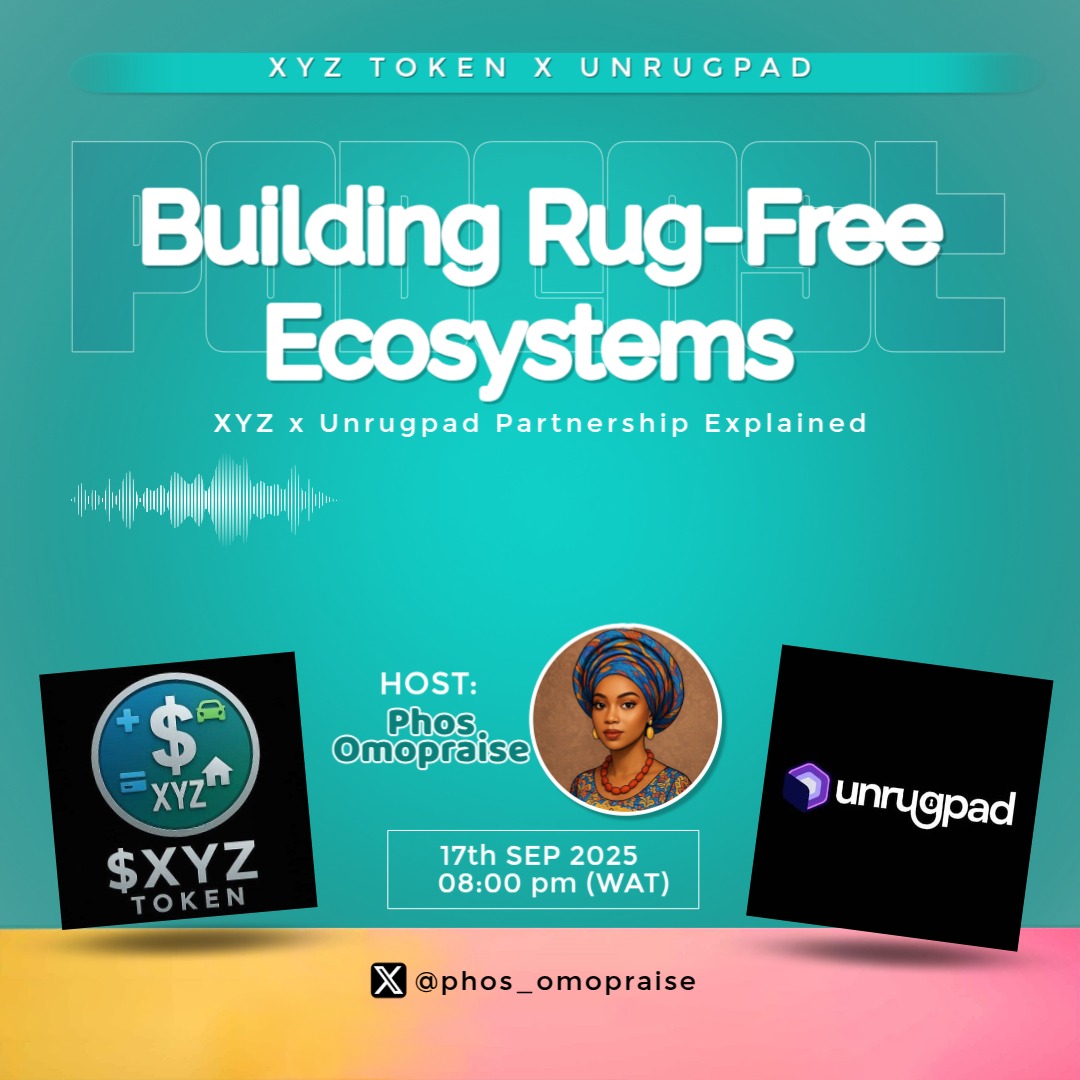 Today by 8pm I'll be hosting these two projects 

They'll tell us all we need to know about their projects.

It's going to be a wonderful time with <a href="/FelaOfCrypto/">FELA ALT</a> and <a href="/unrugpad/">Unrugpad</a> 

Set a reminder and come early.

Space link
x.com/i/spaces/1DXxy…