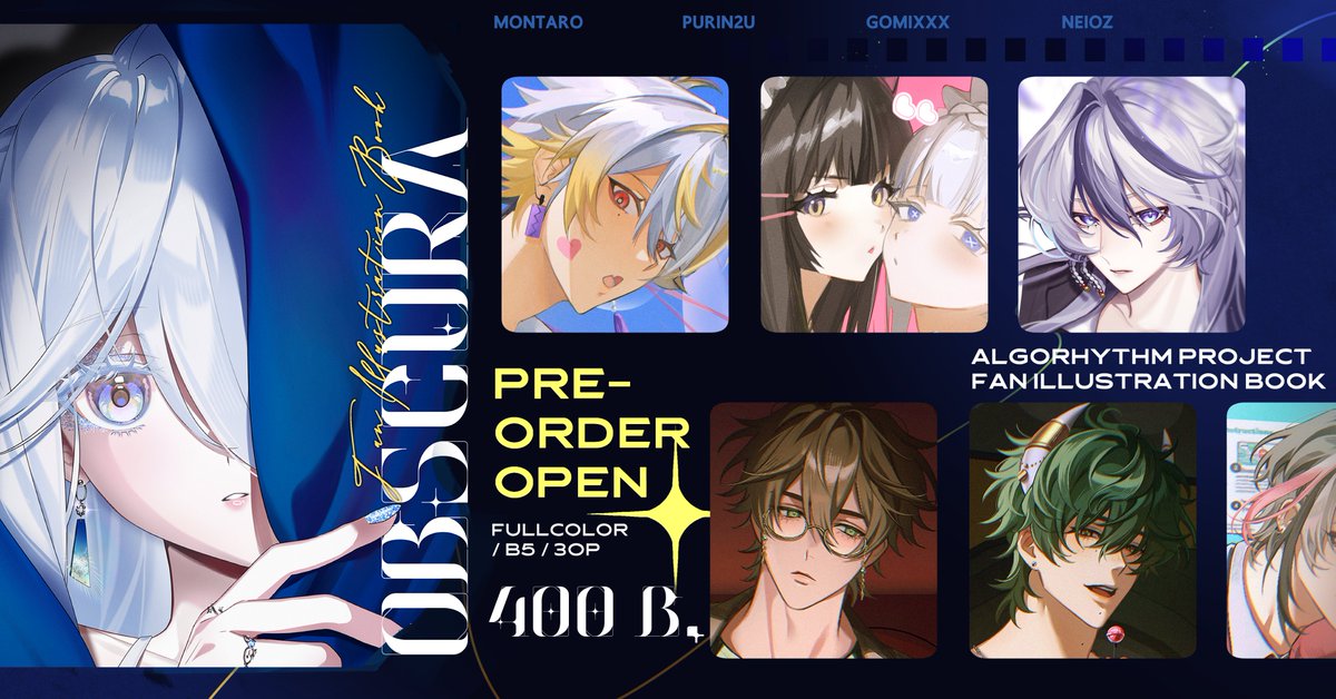 ✨RT appreciated✨

【#CA10 Pre-Order】
𝙊𝙗𝙨𝙘𝙪𝙧𝙖 ( Algorhythm Project Fan Illustration Book )

📥Form forms.gle/XnkemNXAs4UHjx…
🗓️17 Sep - 5 Oct
📍นัดรับเฉพาะที่งาน CA10 บูธ N14 Pomland เท่านั้น

#CA10_SAT #CA10_SUN #CA10_2days
