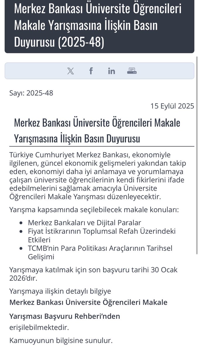 TCMB - Üniversite Öğrencileri Makale Yarışması

Haydi gençler!

tcmb.gov.tr/wps/wcm/connec…