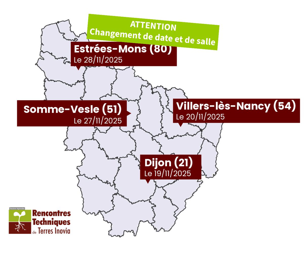 Les Rencontres Techniques de #TerresInovia  - Zone Nord &amp; Est approchent : plus que 2 mois !
🔗👉Inscriptions : terresinovia.fr/evenements
