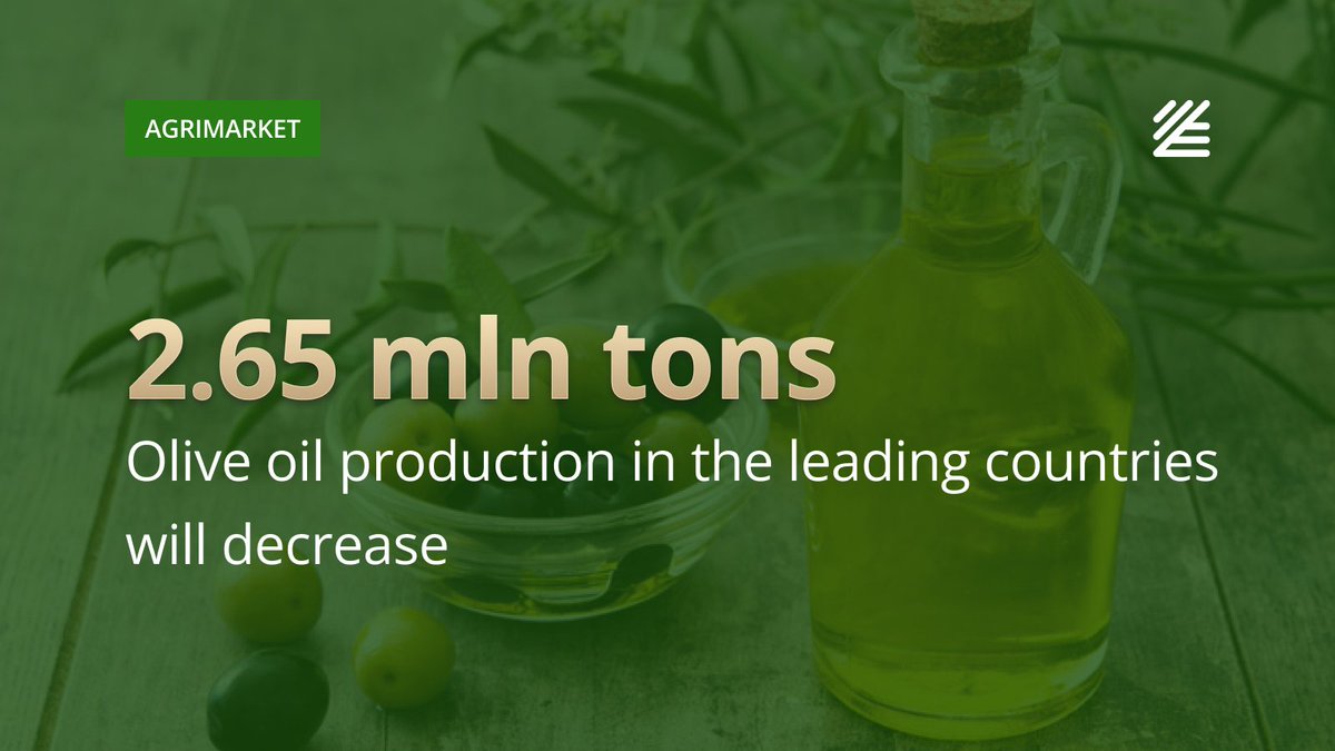 UkrAgroConsult's tweet photo. ๐ซ #Olive_oil production in the leading countries will decrease
Production of olive oil in the six leading producing countries - #Greece, #Italy, #Portugal, #Spain, #Tunisia and #Turkey - may decrease to 2.65 mln tons.
Read more ๐ https://t.co/EzNkU477S5 https://t.co/7ClzesshDJ