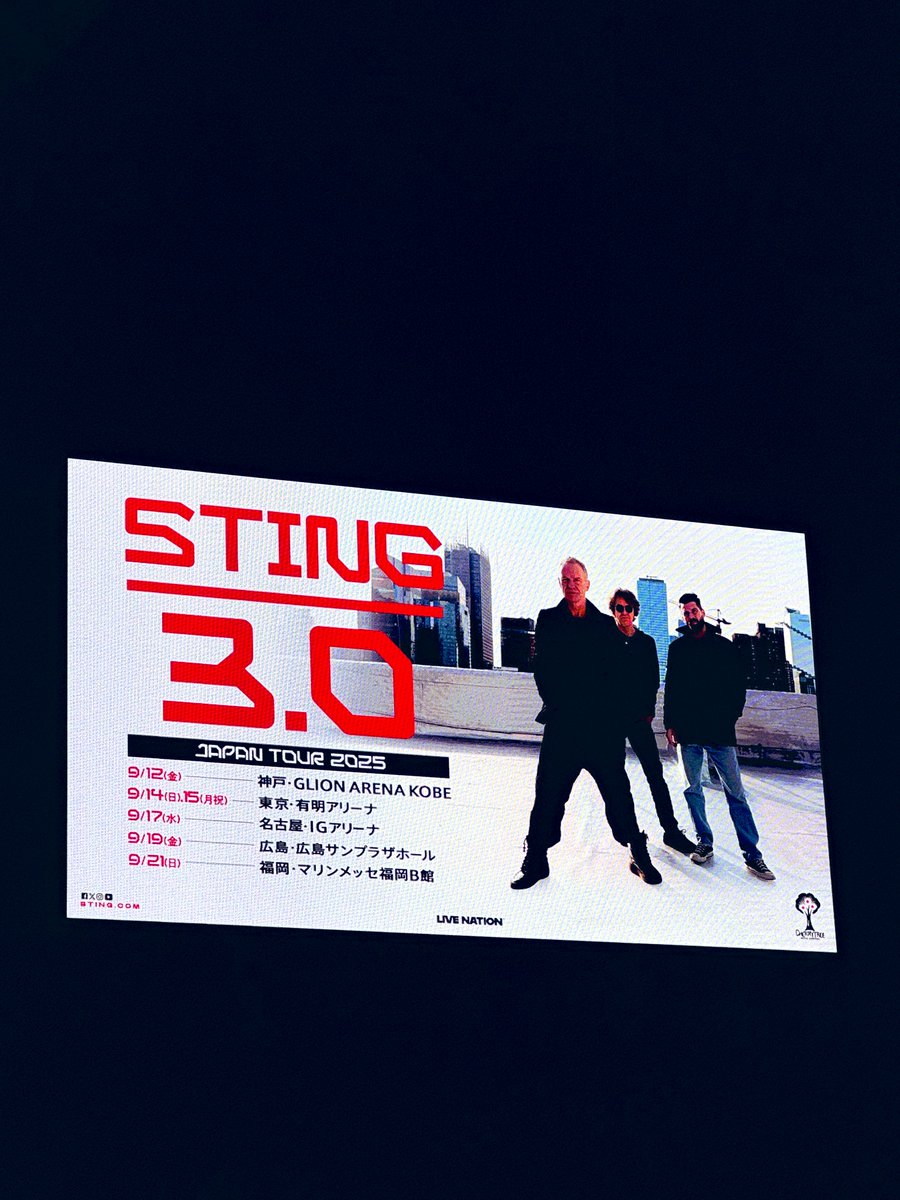 DonaiDekkar's tweet photo. 今宵はSTINGライブ😎🎸♬.*゚
#IGアリーナ
#STING3.0 https://t.co/B2MwdorlJU