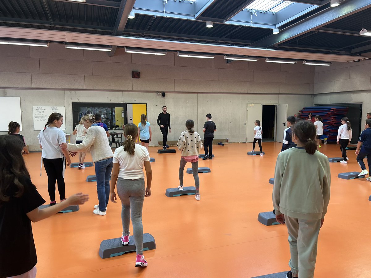 CollegeGProbst's tweet photo. Du sport avec des ballons, des baudriers, des steps et des informations sur la nutrition à l’occasion de la fête du sport 2025 au collège Gisèle Probst. https://t.co/WVnprEhZZI