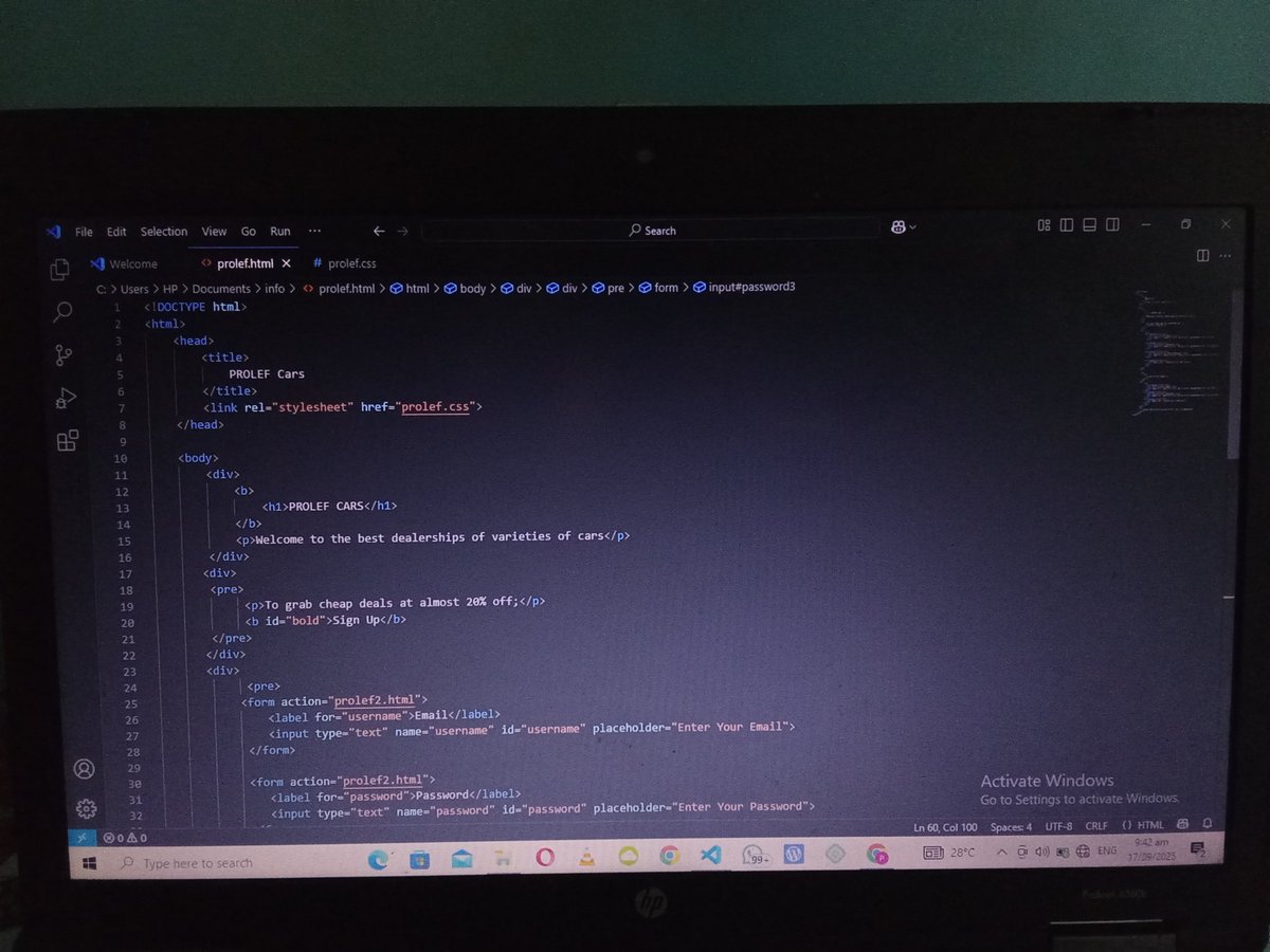 Kicked of my Tech journey learning the basics of HTML and CSS, here's to practising ⚡