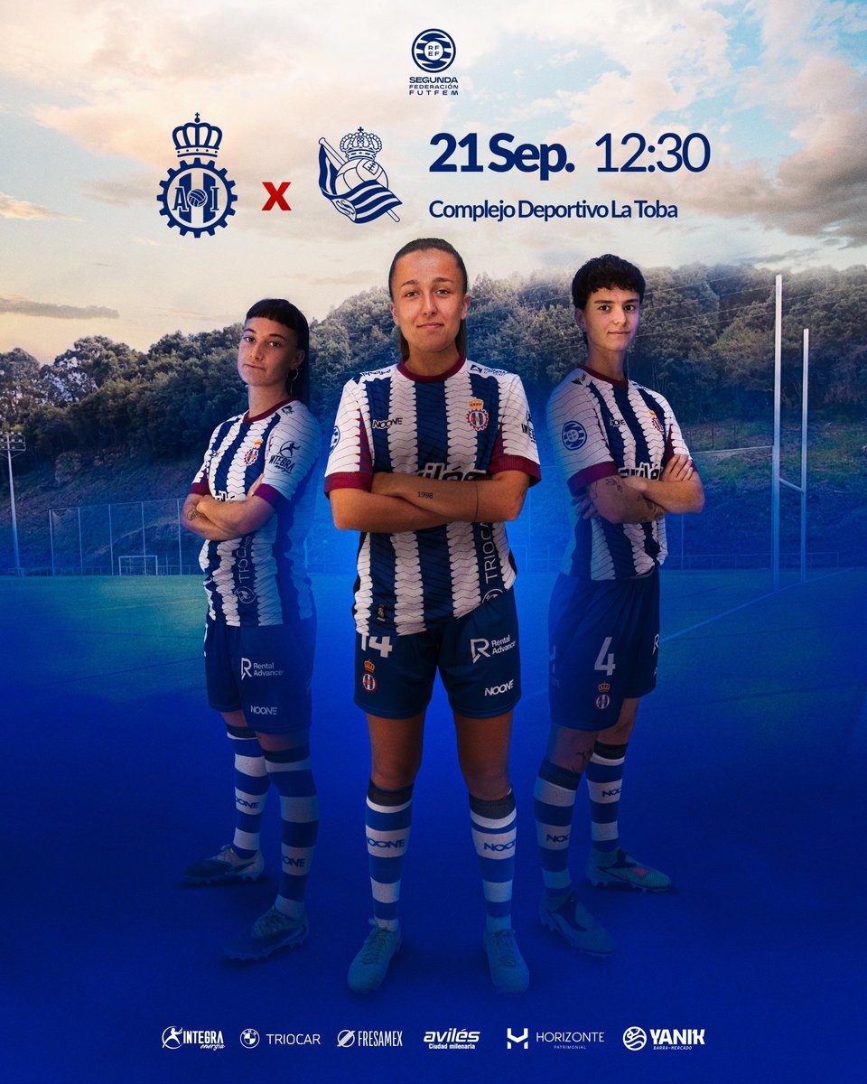 RealAvilesFem's tweet photo. ⚽ 𝐂𝐚𝐫𝐭𝐞𝐥 𝐝𝐞𝐥 𝐩𝐚𝐫𝐭𝐢𝐝𝐨 | Partidazo en casa 🏡

🏆Jornada 3
🆚 @RealSociedadFEM B
🗓️ Domingo (12:30 horas)
🏟️ 𝗟𝗮 𝗧𝗼𝗯𝗮

#Partedeti
#RAIFem🔵⚪🔴 https://t.co/rJeJW5RUnj