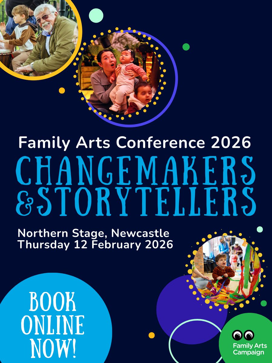 familyarts1's tweet photo. 🔥 Changemakers. Storytellers. You. 

Be part of the UK’s largest Family Arts &amp; Culture Conference – 12 Feb 2026, Newcastle. 

🎟️ Early Bird tickets flying fast! 

🔗 https://t.co/3l8VIBISW5 https://t.co/buJwhpZmjD