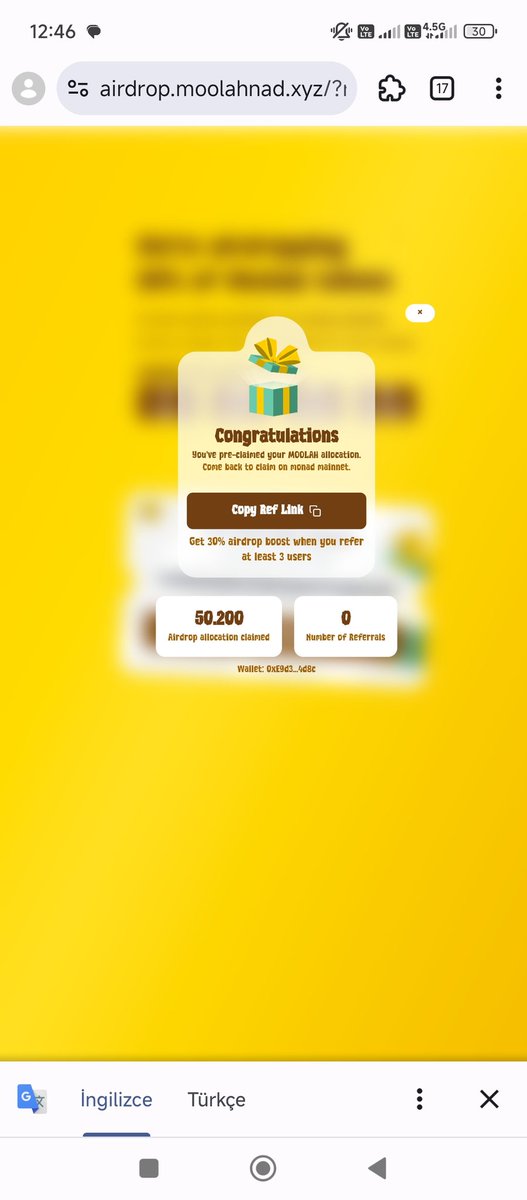 Freedom3412's tweet image. Monad TGE den önce Moolahnad meme projesi cüzdan bağlama zorunu olmadan adreslere meme coin airdrop yapıyormuş. TX performansina göreymiş. Burdan katilabilirsiniz.

@Moolah_nad
@monad_xyz
#MonadMainnet
#monadtestnet
#monadrecognizer
#cultverse

airdrop.moolahnad.xyz/?ref=ABNLMFNS9K