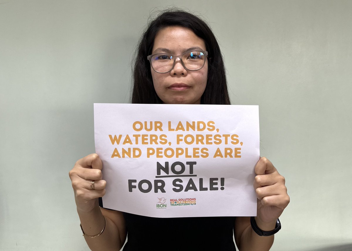 IBONIntlClimate's tweet photo. IBON International joins the waves of resistance, uniting with peoples and movts demanding an end to corporate capture and to their false ‘solutions’ that colonise our lands and resources and violate our rights. It is time to #GetReal!

#RealSolutionsNow #PeoplePoweredTransition https://t.co/8AsMHvWbol
