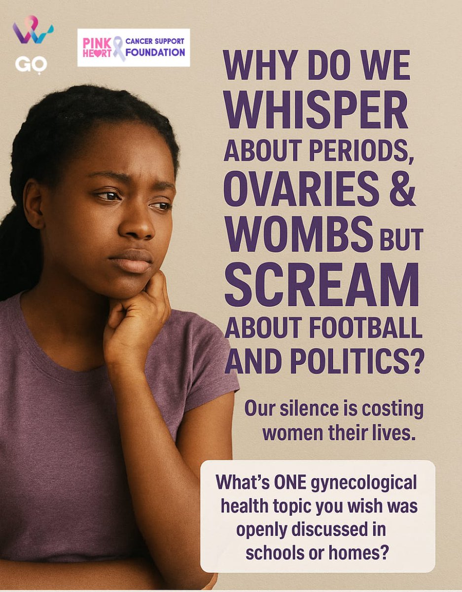 pinkheartcancer's tweet photo. Why do we whisper about periods, ovaries & wombs but scream about football and politics? Our silence is costing women their lives!
#EndTheStigma #GoForPrevention #CancerAwareness
#EarlyDetectionSavesLives #PinkHeartsInitiative #GoAgainstStigma #GoForAction #WorldGoDay2025 #NCDs https://t.co/ziD3RJmnwv