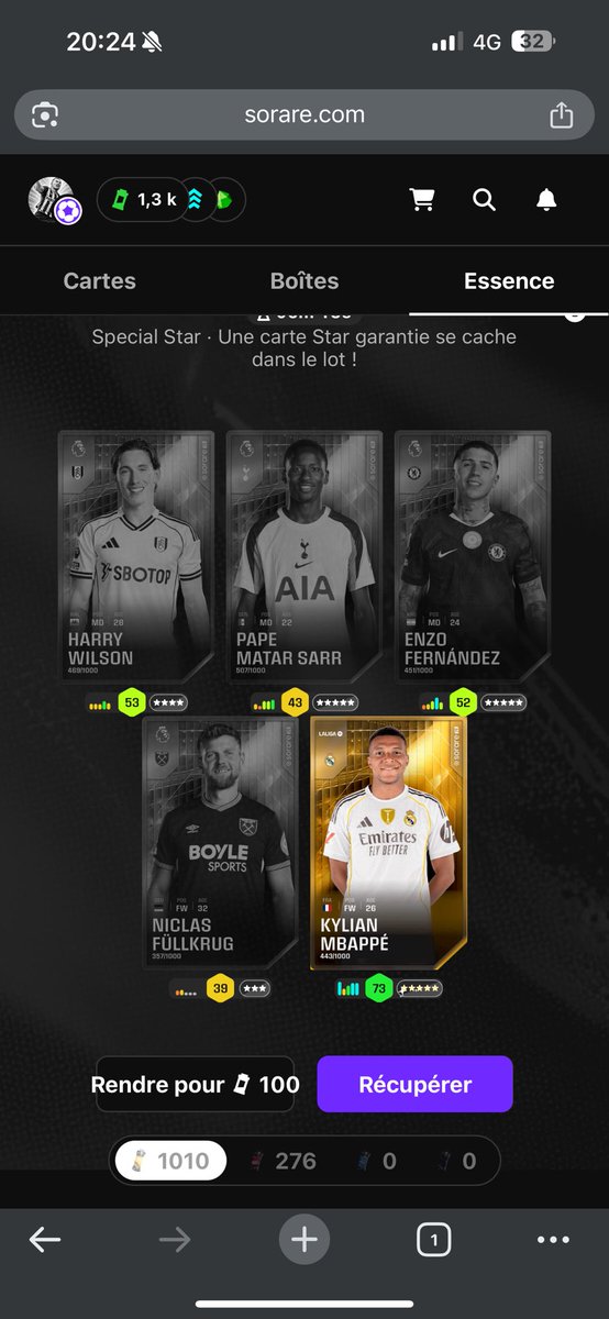 Proksybang's tweet photo. Après Haaland, c’est Mbappé qui a choisit ma galerie 🔥🔥
Vraiment le meilleur ajout ces crafts @Sorare https://t.co/cT1ogFgjrs