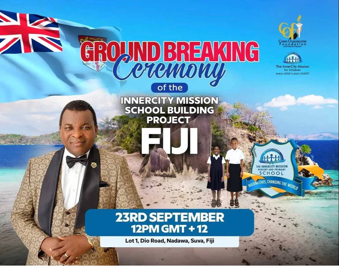 mediablastnet's tweet image. 🔥🎊 Another 100% Tuition-Free InnerCity Mission School is set to be commissioned on the 23rd of this month!

✨ The Groundbreaking Ceremony of the 19th InnerCity Mission School — happening right in the beautiful nation of Fiji 🇫🇯!