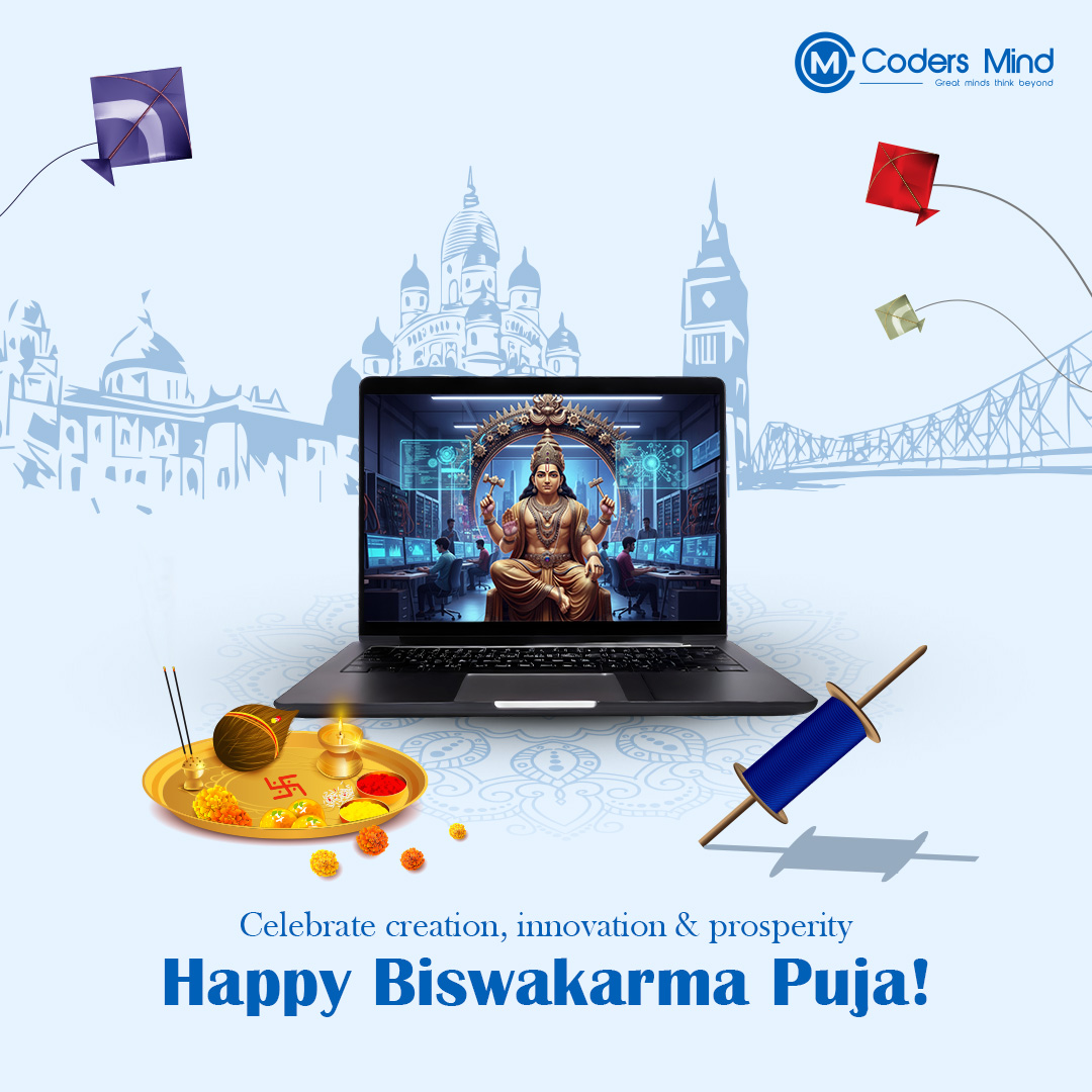 codersmind's tweet image. On this Viswakarma Puja, we at Coders Mind strive to architect digital solutions that inspire progress and prosperity.
Wishing everyone Happy Vishwakarma Puja from Coders Mind!
#vishwakarmapuja #Innovation #CodersMind #DigitalExcellence #TechnologyWithTradition