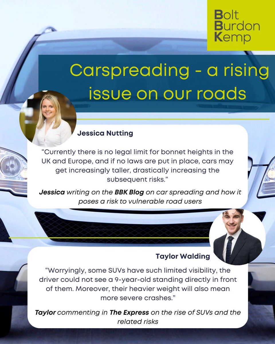SUVs can pose serious safety risks. Taylor Walding spoke to The Express about this issue recently tinyurl.com/yv2ytzsz Jessica Nutting, wrote a blog about this, which you can read here: tinyurl.com/ww8hwj82