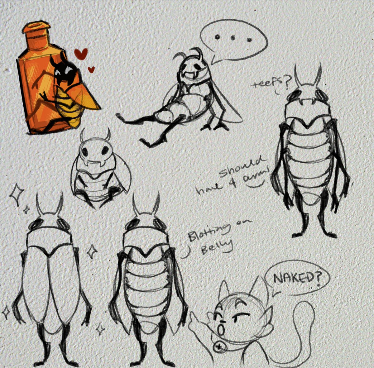 muumuumalk's tweet photo. Someone posted a fact that male jewel beetles mistake littered glass bottles for ladies. It has been rent free in my head all day.. Enjoy some silly jewel bug doodles :) 🪲
#beetle https://t.co/FPAvrzjUSK