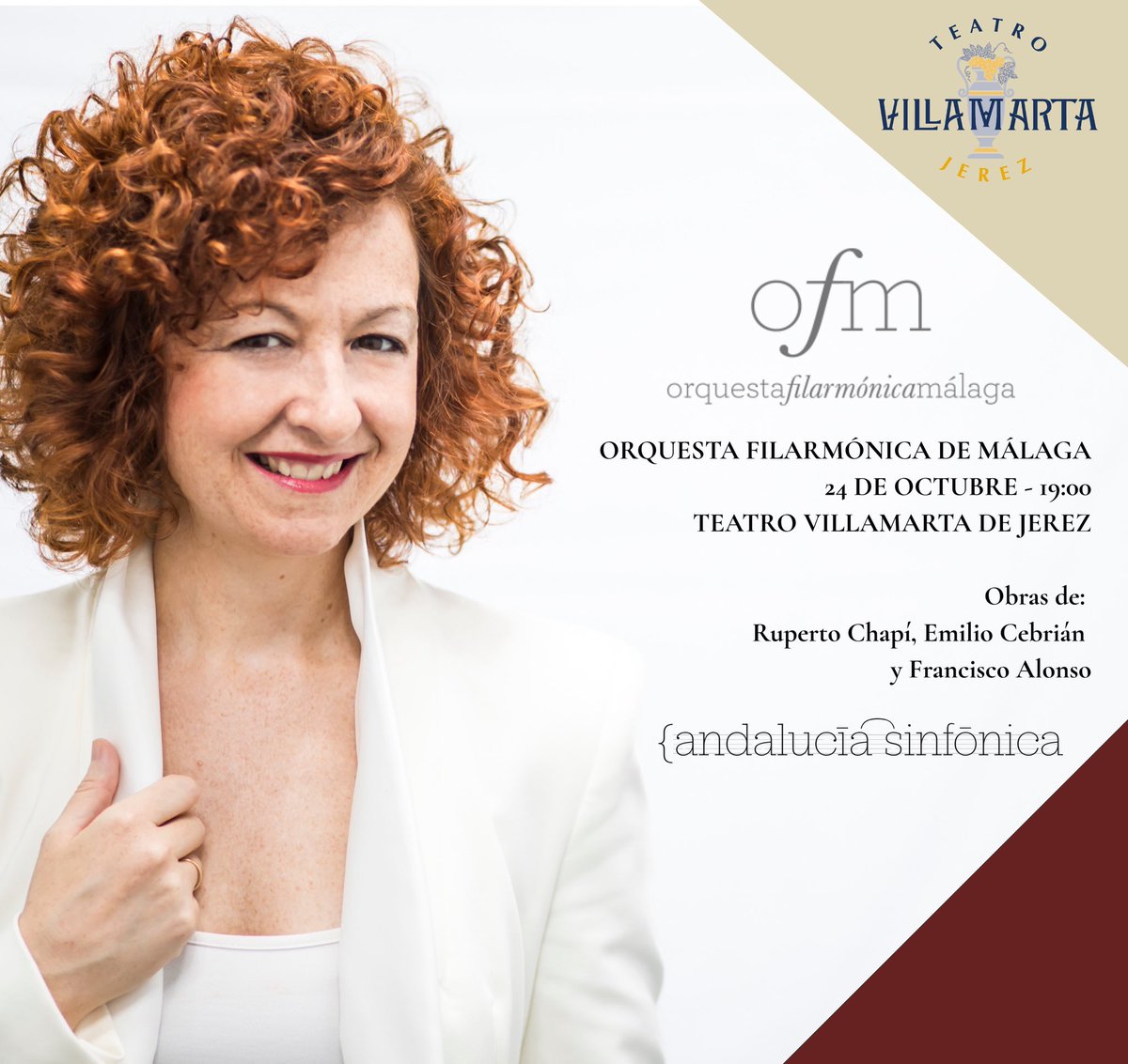 ⚪️ Encantada de dirigir la Orquesta Filarmónica de Málaga en el Teatro Villamarta de Jerez el próximo 24 de octubre, con un precioso programa de música española enmarcado en el ciclo #AndaluciaSinfonica de la <a href="/CulturaAND/">Cultura Junta de Andalucía</a> . Os esperamos 💚 

Foto: <a href="/lafotogenika/">La Fotogénika de Germán Muñoz</a>