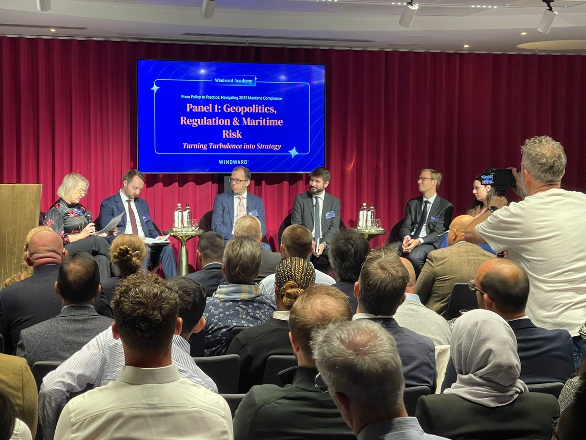 🎙️ First panel underway at Windward Academy during #LISW25: Geopolitics, Regulation &amp; Maritime Risk – Turning Turbulence Into Strategy. 

Experts from OFAC, <a href="/hmtreasury/">HM Treasury</a>'s OFSI, <a href="/CFS_RUSI/">The Centre for Finance and Security (CFS) at RUSI</a>, <a href="/denmarkinuk/">Denmark in UK</a>, and <a href="/hfw_law/">HFW</a> unpack sanctions, enforcement, and priorities shaping maritime