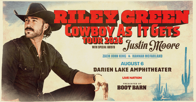 Tune in to Liz for your chance to win a pair of lawn tickets and to see Riley Green with special guests Justin Moore, Zach John King, and Hannah McFarland at Darien Lake on 8/6, courtesy of Live Nation. Tickets go on sale Fri /19 at Ticketmaster.com!