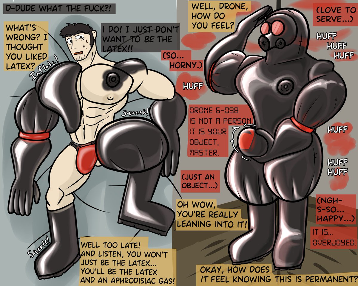 I have no idea what these suits are called exactly, but I really really love them and think they're super tfable. What's better than being turned into a suit and the aphrodisiac gas stored within it? #TFEveryday #drone